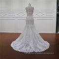 fora o vestido nupcial de ombro querido cristal Beading champanhe sereia